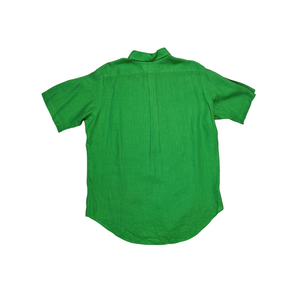 Ralph Lauren Linen Button Up Shirt Mens L Green Classic Fit Short Sleeve Resort - Picture 4 of 10